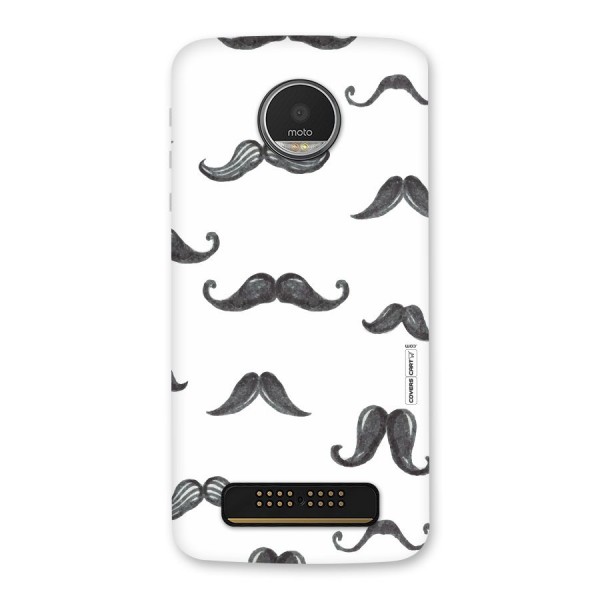 Moustache Pattern (Black) Back Case for Moto Z Play