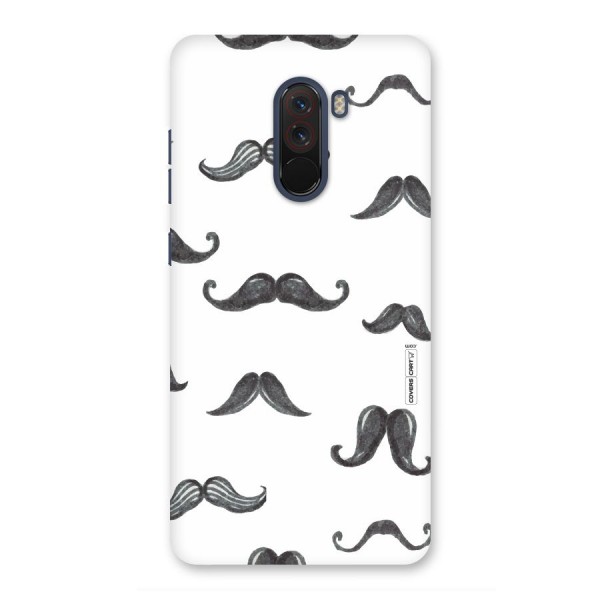 Moustache Pattern (Black) Back Case for Poco F1