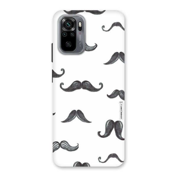 Moustache Pattern (Black) Back Case for Redmi Note 10