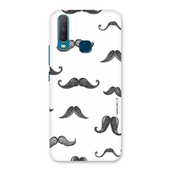 Moustache Pattern (Black) Back Case for Vivo Y12