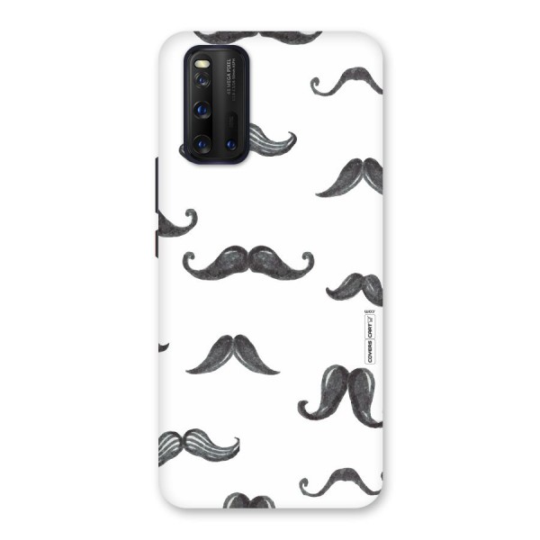 Moustache Pattern (Black) Back Case for Vivo iQOO 3