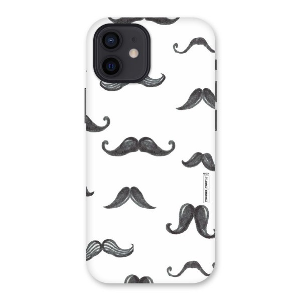 Moustache Pattern (Black) Back Case for iPhone 12