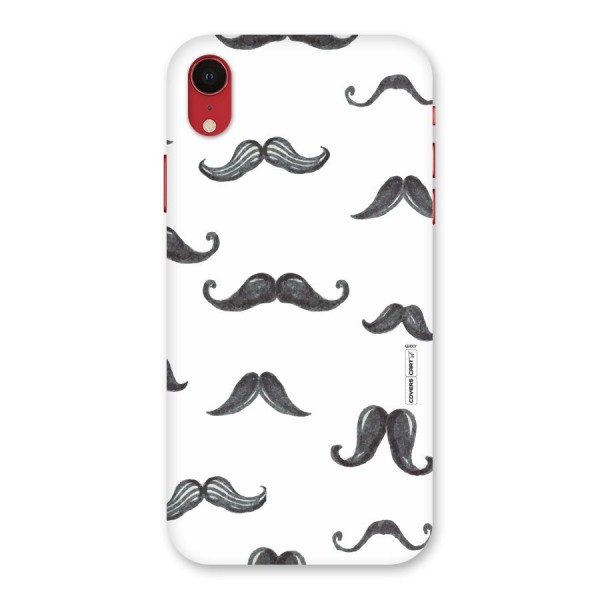 Moustache Pattern (Black) Back Case for iPhone XR