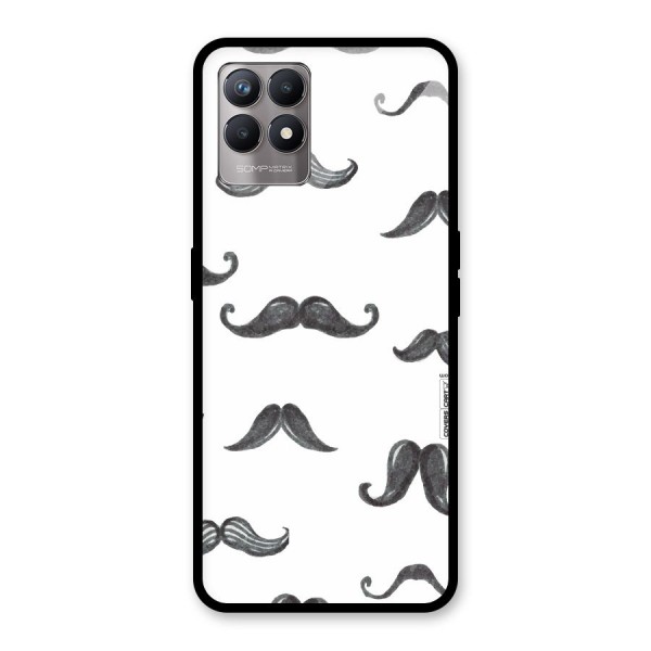 Moustache Pattern (Black) Glass Back Case for Realme 8i