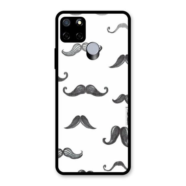 Moustache Pattern (Black) Glass Back Case for Realme C15