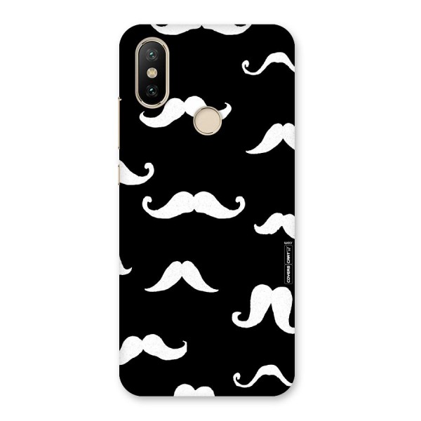 Moustache Pattern (White) Back Case for Mi A2