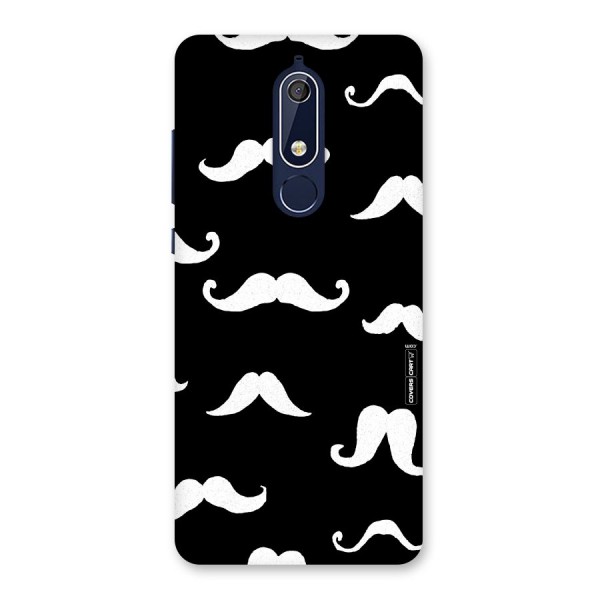 Moustache Pattern (White) Back Case for Nokia 5.1