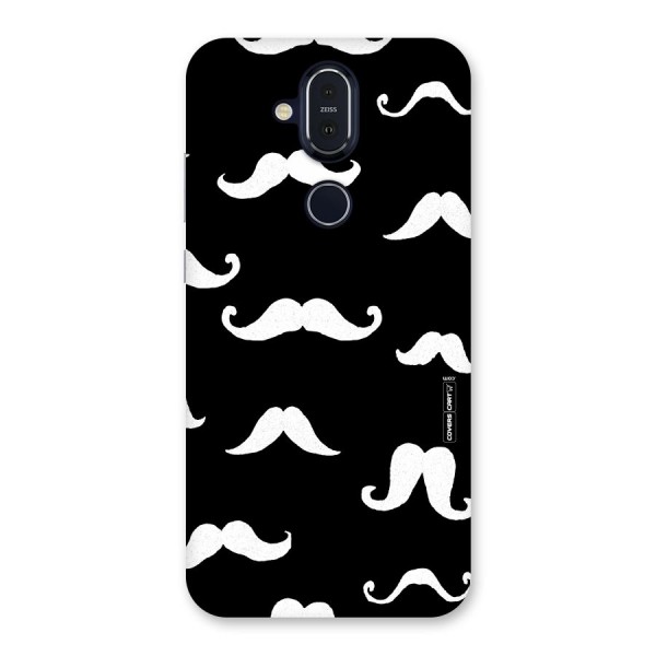 Moustache Pattern (White) Back Case for Nokia 8.1