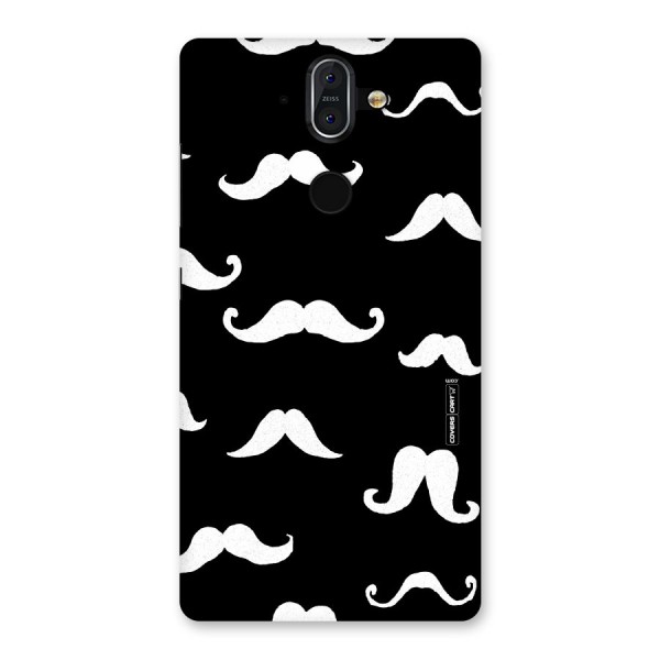 Moustache Pattern (White) Back Case for Nokia 8 Sirocco