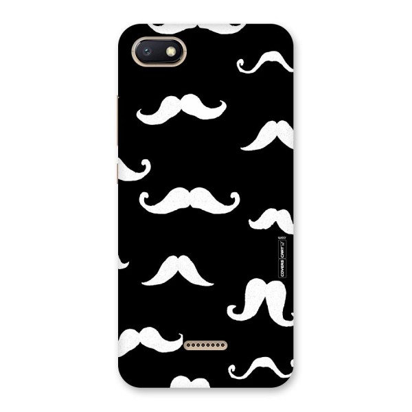 Moustache Pattern (White) Back Case for Redmi 6A