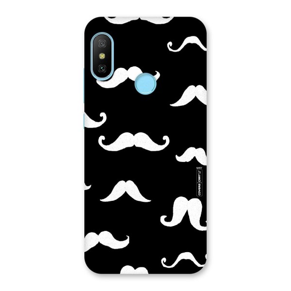 Moustache Pattern (White) Back Case for Redmi 6 Pro