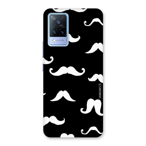 Moustache Pattern (White) Back Case for Vivo V21 5G