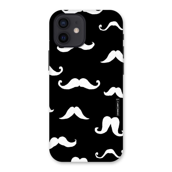 Moustache Pattern (White) Back Case for iPhone 12