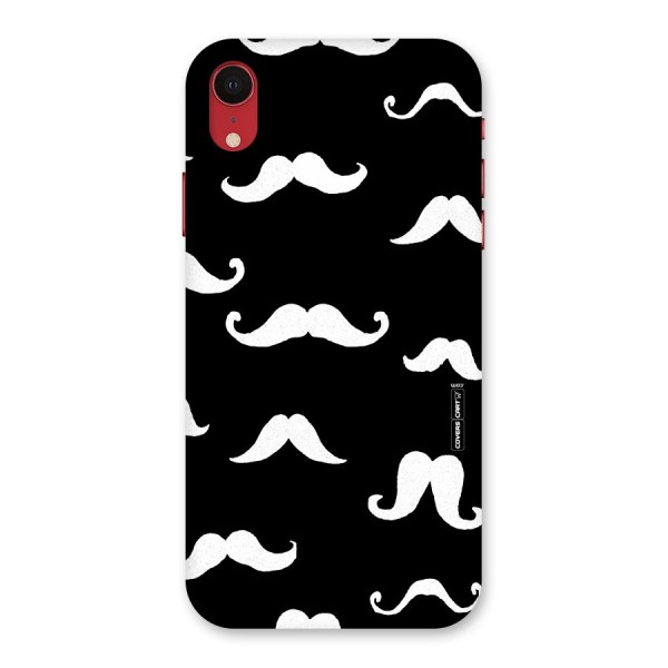 Moustache Pattern (White) Back Case for iPhone XR