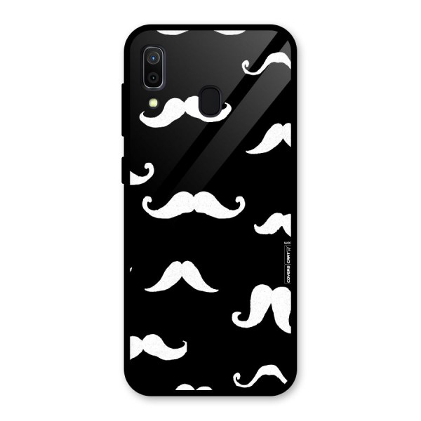 Moustache Pattern (White) Glass Back Case for Galaxy A30