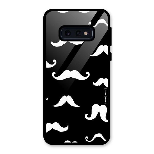 Moustache Pattern (White) Glass Back Case for Galaxy S10e