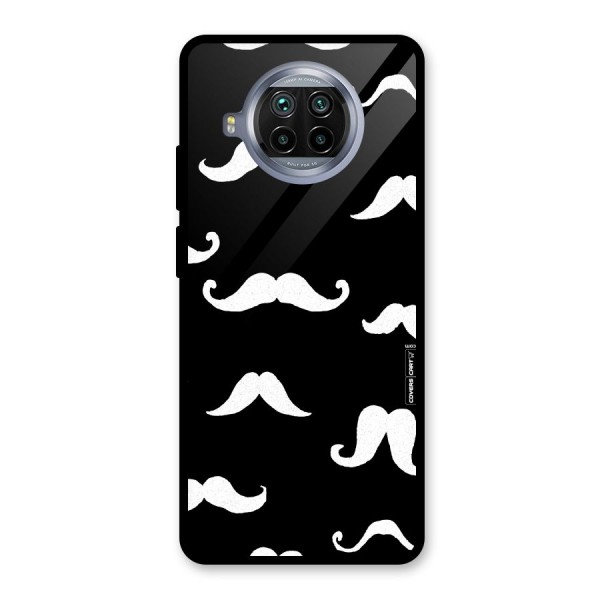 Moustache Pattern (White) Glass Back Case for Mi 10i