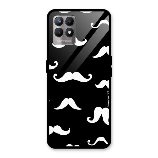 Moustache Pattern (White) Glass Back Case for Realme 8i