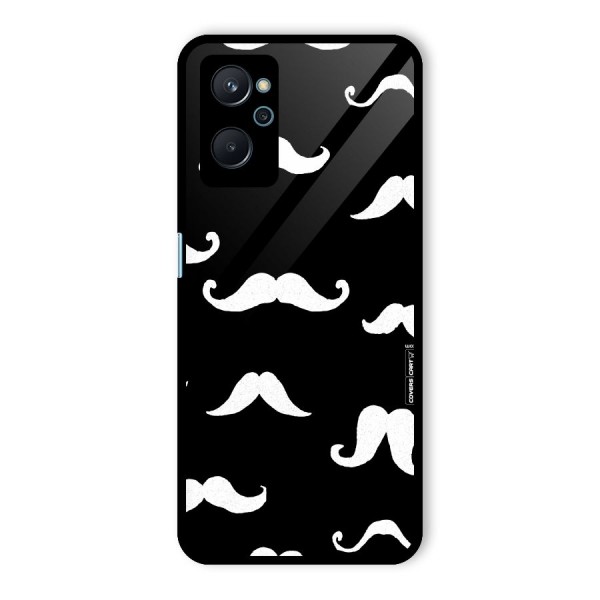 Moustache Pattern (White) Glass Back Case for Realme 9i