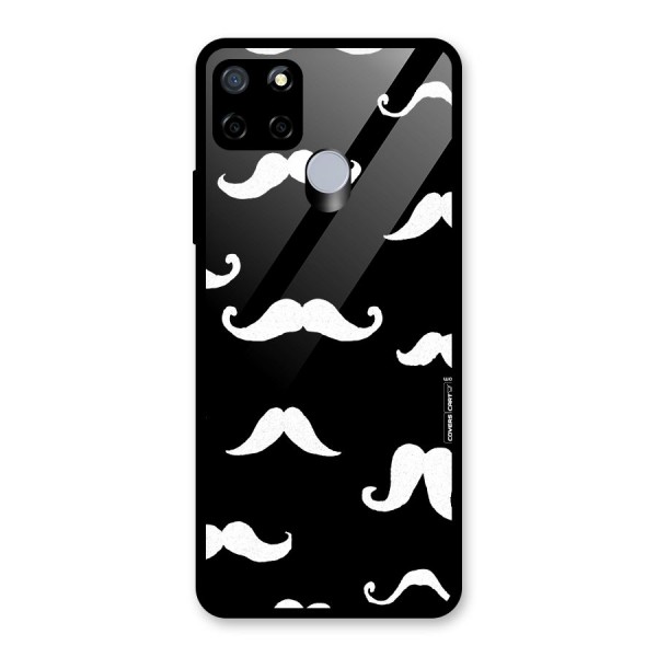 Moustache Pattern (White) Glass Back Case for Realme C12