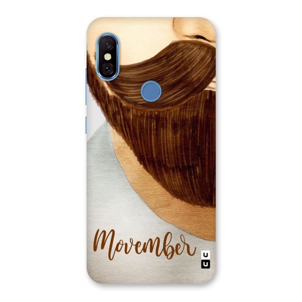 Movember Moustache Back Case for Redmi Note 6 Pro