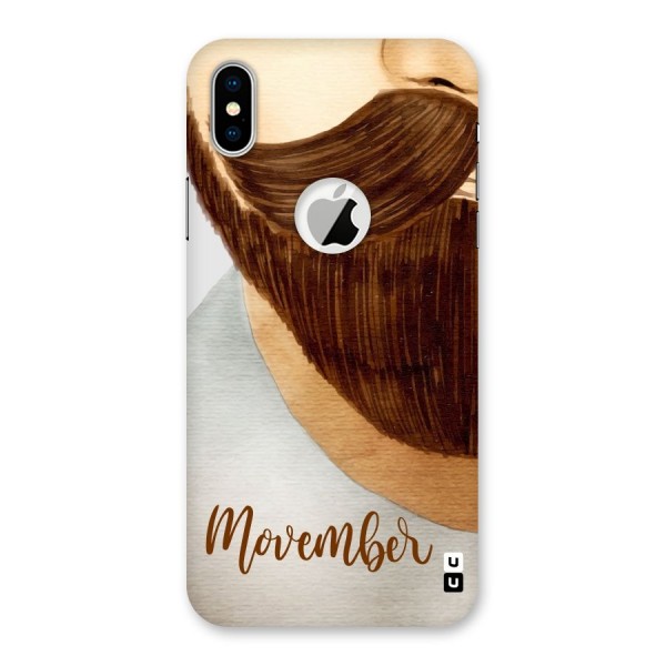 Movember Moustache Back Case for iPhone XS Logo Cut