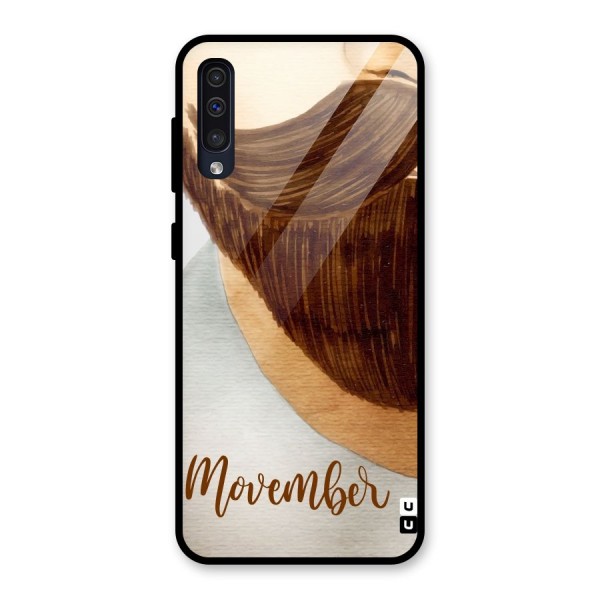 Movember Moustache Glass Back Case for Galaxy A50s