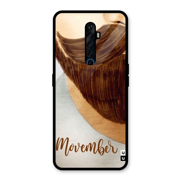 Movember Moustache Glass Back Case for Oppo Reno2 Z