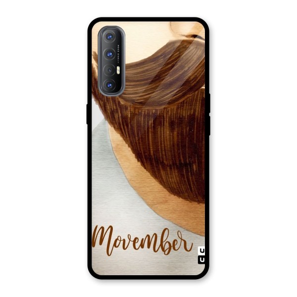 Movember Moustache Glass Back Case for Oppo Reno3 Pro