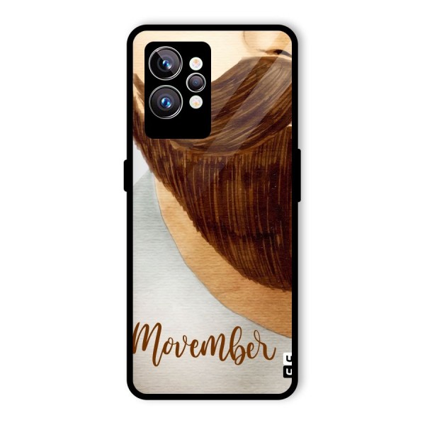 Movember Moustache Glass Back Case for Realme GT2 Pro