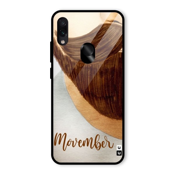 Movember Moustache Glass Back Case for Redmi Note 7