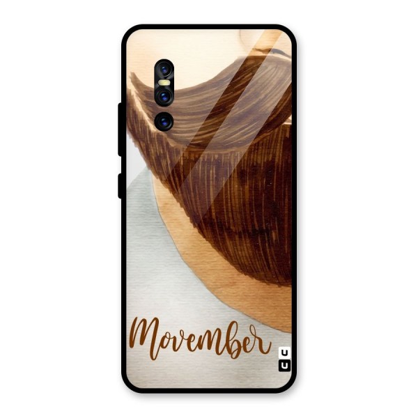 Movember Moustache Glass Back Case for Vivo V15 Pro