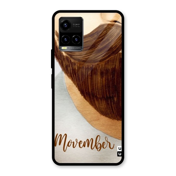 Movember Moustache Glass Back Case for Vivo Y21 2021