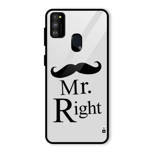 Mr. Right. Glass Back Case for Galaxy M21