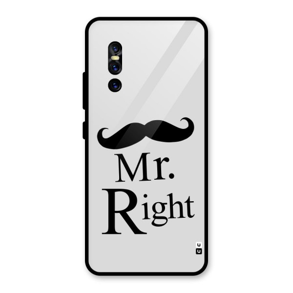 Mr. Right. Glass Back Case for Vivo V15 Pro