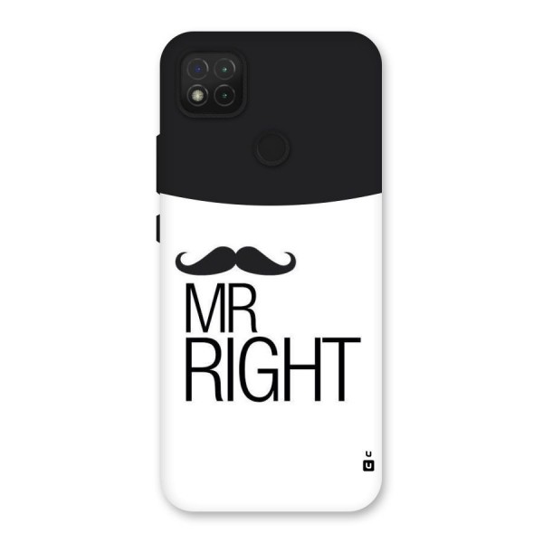 Mr. Right Moustache Back Case for Redmi 9C