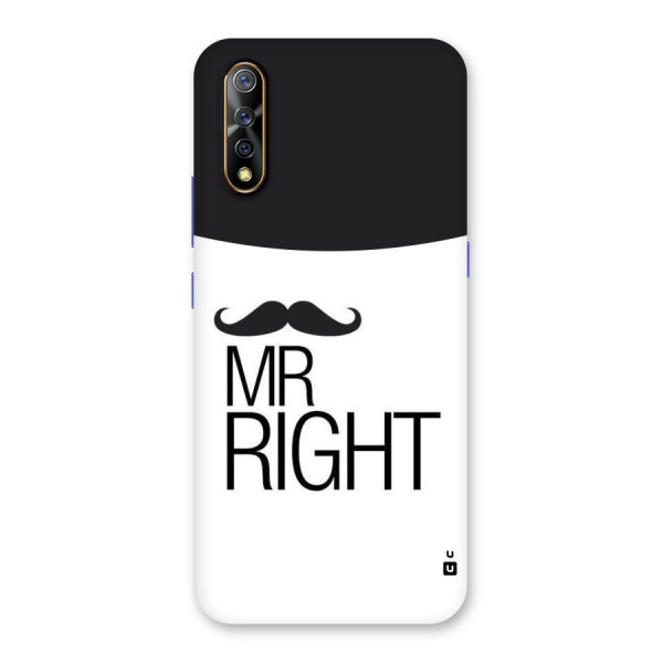 Mr. Right Moustache Back Case for Vivo S1