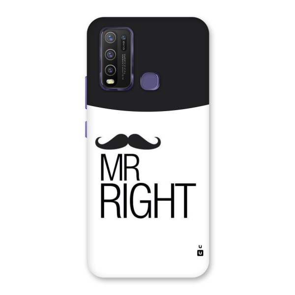 Mr. Right Moustache Back Case for Vivo Y30