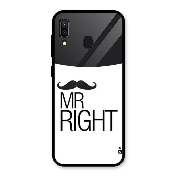 Mr. Right Moustache Glass Back Case for Galaxy A30