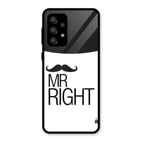 Mr. Right Moustache Glass Back Case for Galaxy A32