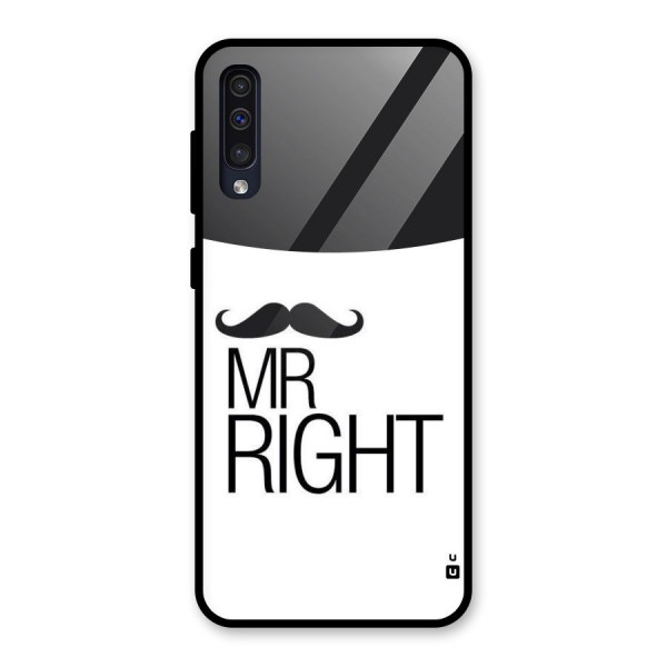 Mr. Right Moustache Glass Back Case for Galaxy A50s