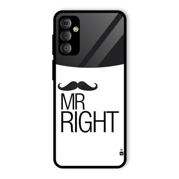 Mr. Right Moustache Glass Back Case for Galaxy F23