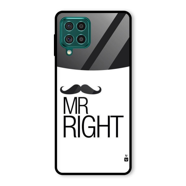 Mr. Right Moustache Glass Back Case for Galaxy F62