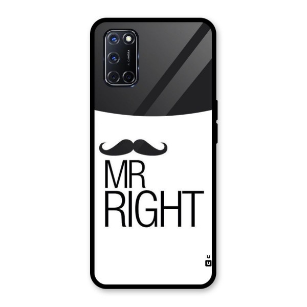 Mr. Right Moustache Glass Back Case for Oppo A52