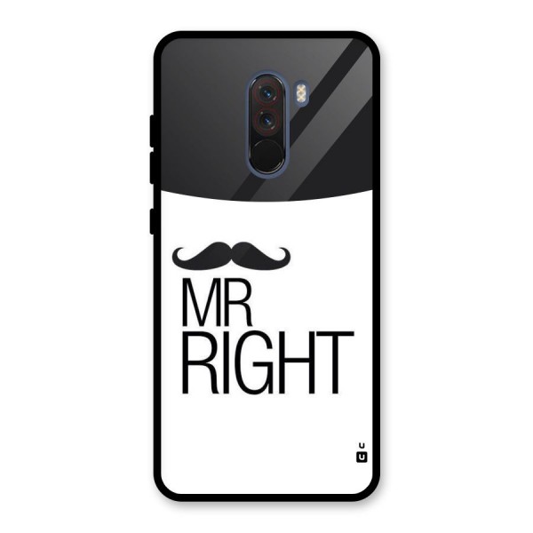 Mr. Right Moustache Glass Back Case for Poco F1