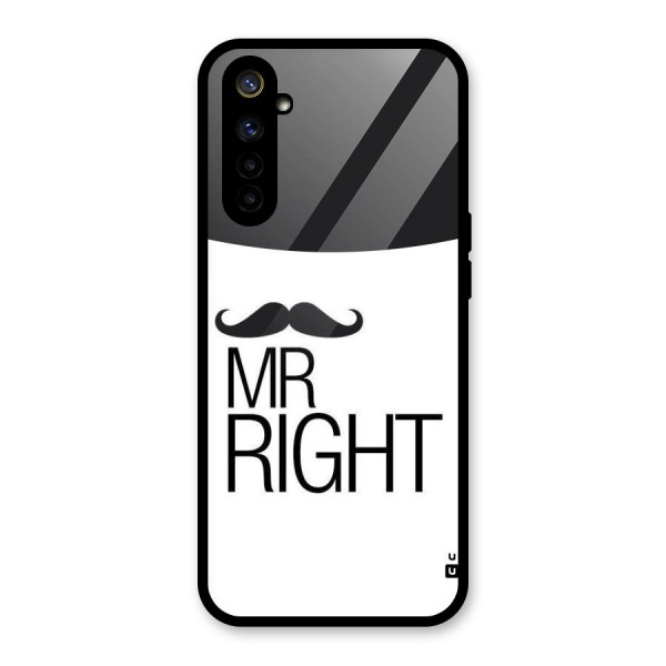 Mr. Right Moustache Glass Back Case for Realme 6i