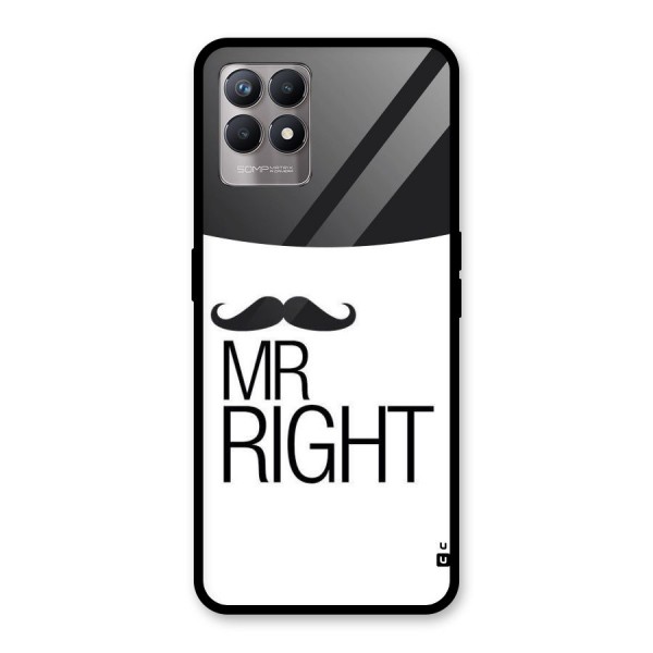 Mr. Right Moustache Glass Back Case for Realme 8i