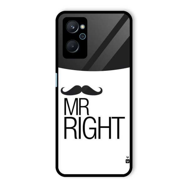 Mr. Right Moustache Glass Back Case for Realme 9i