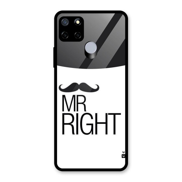 Mr. Right Moustache Glass Back Case for Realme C12