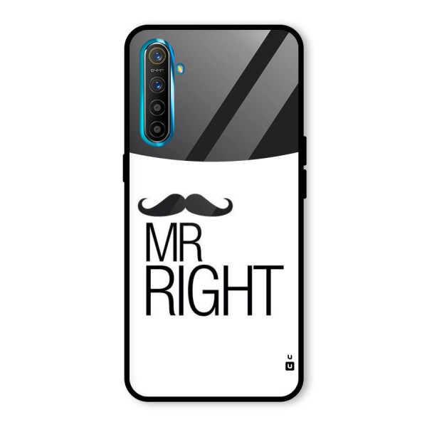 Mr. Right Moustache Glass Back Case for Realme XT